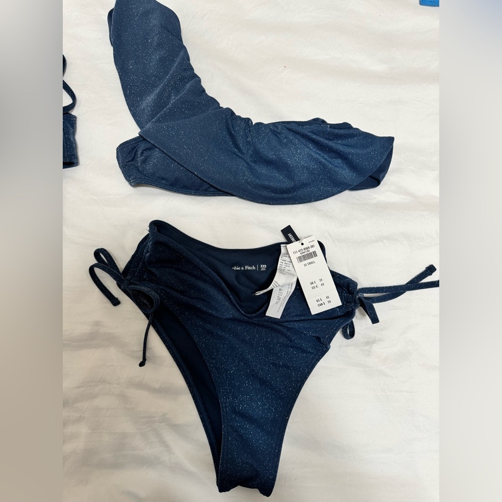 Abercrombie Navy Blue Glitter Bikini Set